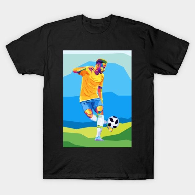 neymar jr pop art T-Shirt by Kuli art